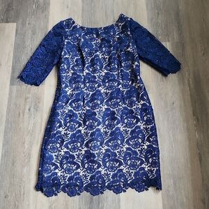 Eliza J Blue Lace Dress